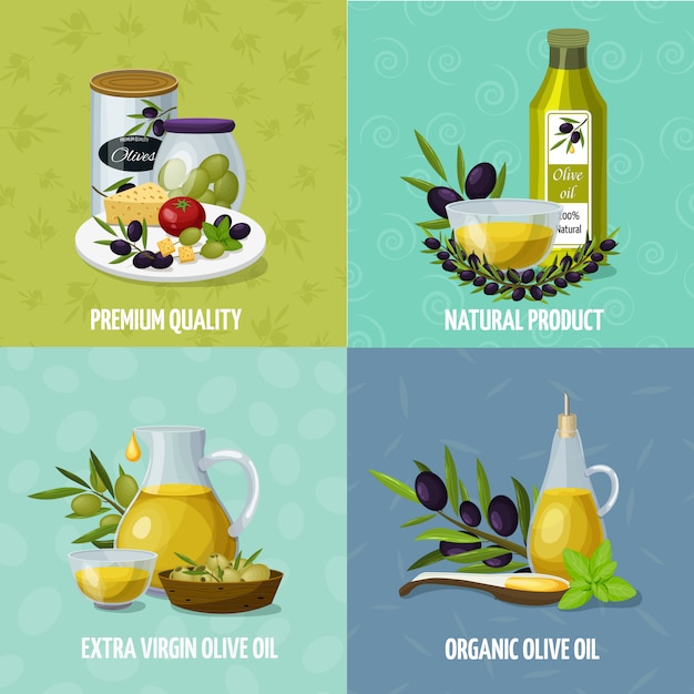 Olive Oil 4 Cartoon Icons 