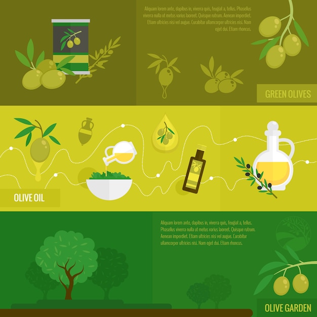 Free vector olive oil banners design