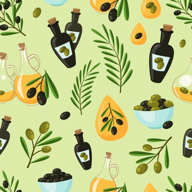 Free Vector olive seamless pattern