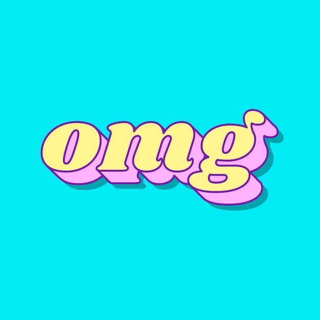 Omg word retro typography