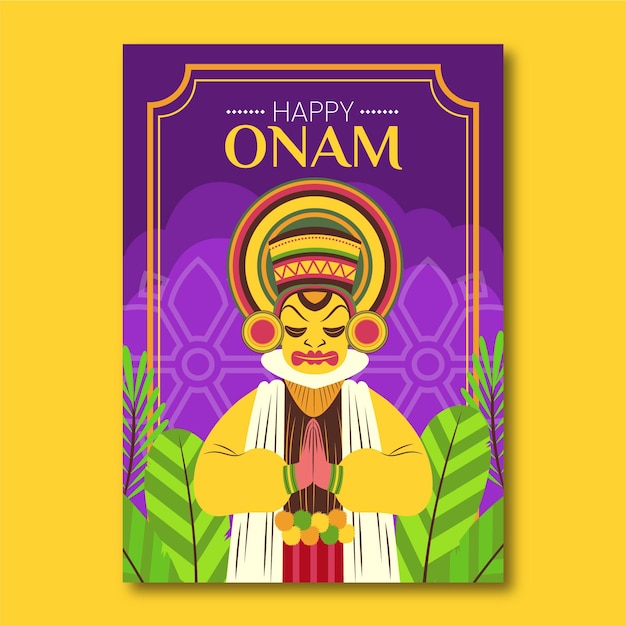 Free Vector onam vertical poster template