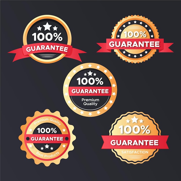 One hundred percent guarantee labels