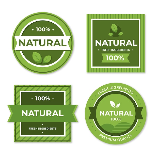 One hundred percent natural label collection