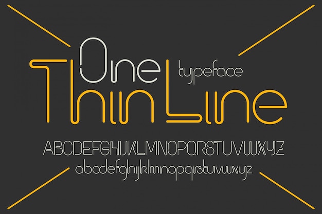 One line vector font set