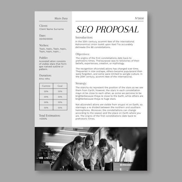 One page  proposal template design