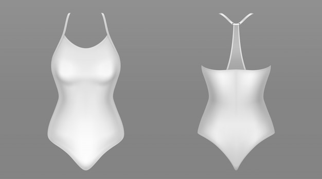 Free Vector one piece woman swimsuit front and back view