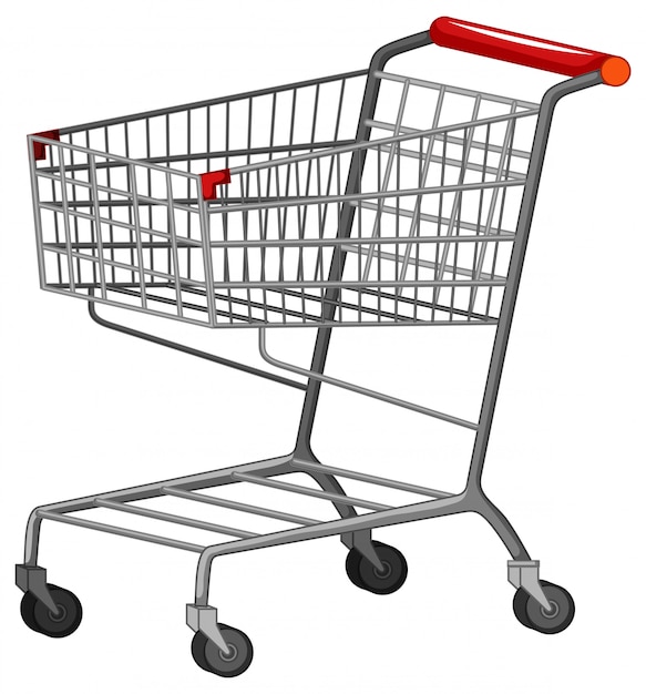 Free Vector one shopping cart on white background