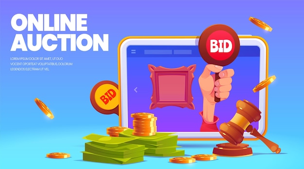 Online auction landing page design