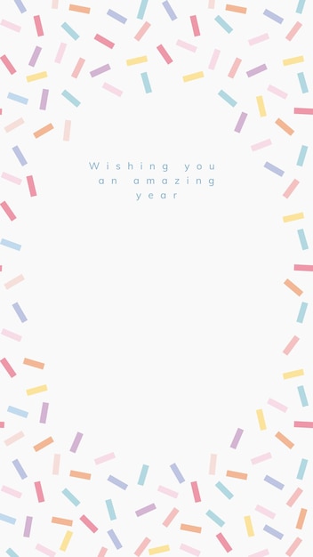 Free Vector online birthday greeting template vector with confetti sprinkle frame