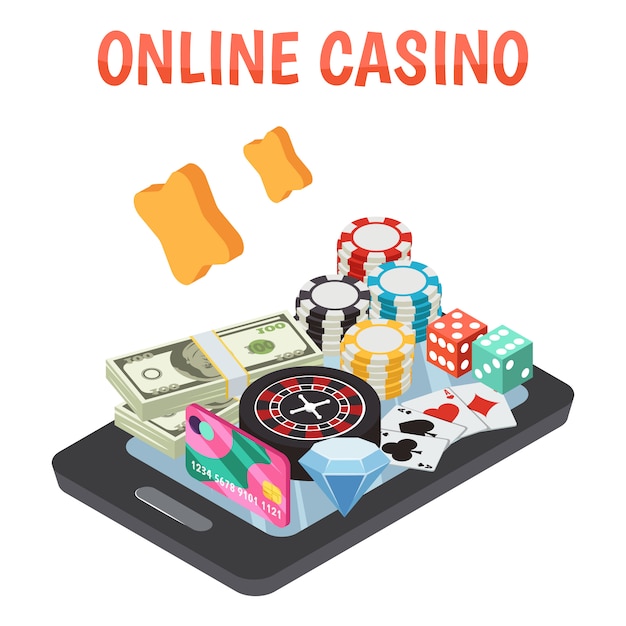 Free Vector online casino compositio