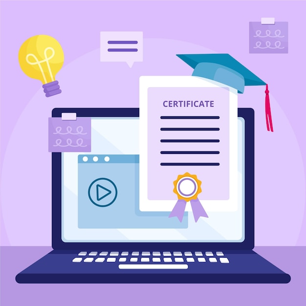 Free Vector online certification illustration concept