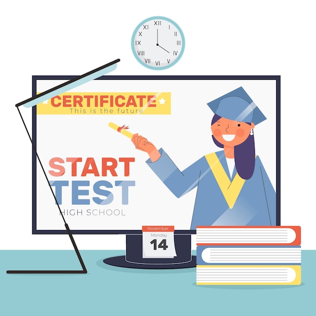 Free Vector online certification illustration concept