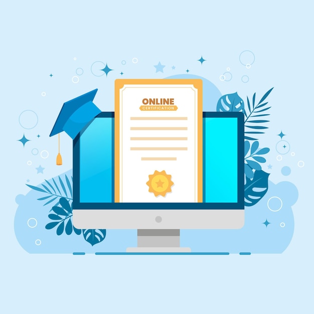 Online certification illustration