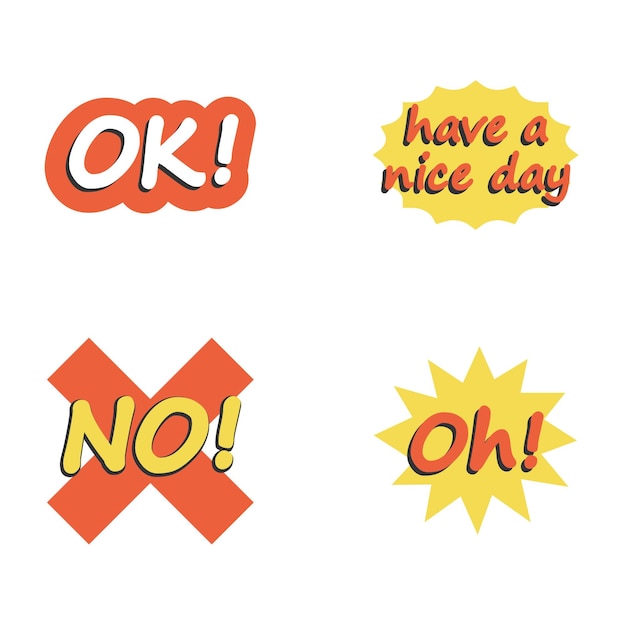 Free Vector online communication stickers