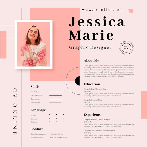 Online cv template with photo