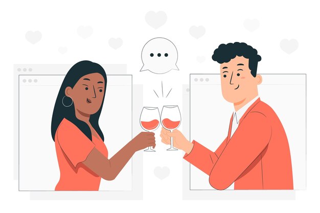 Online dating concept illustration