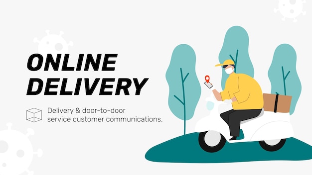 Free Vector online delivery template door to door customer service