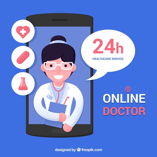 Online doctor concept with smartphone