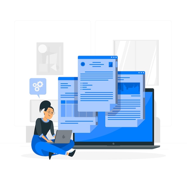 Online document concept illustration