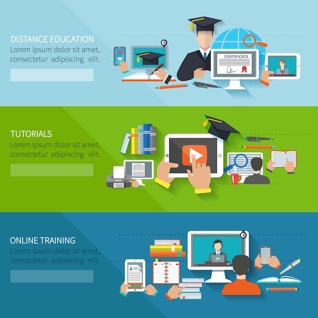 Free Vector online education banner