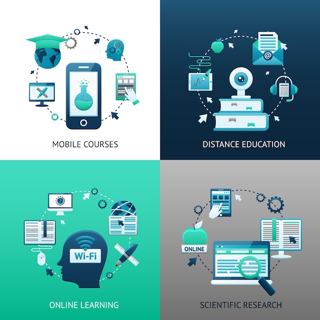 Free Vector online education design concept