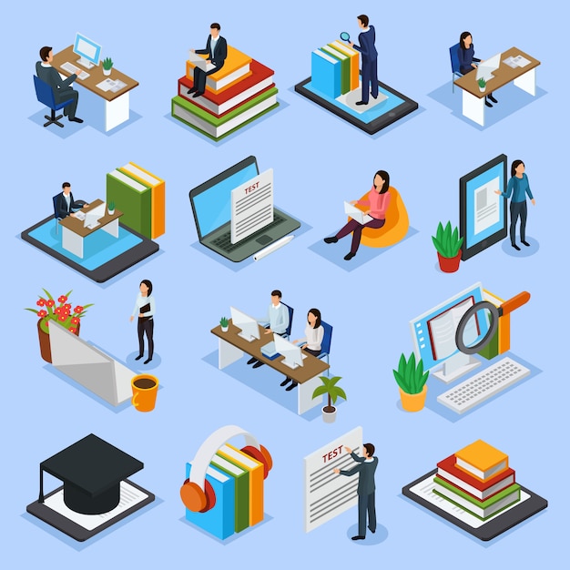 Online Education Isometric Icons