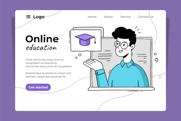 Online education landing page design