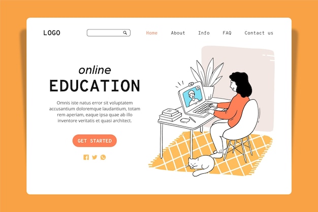 Online education landing page design