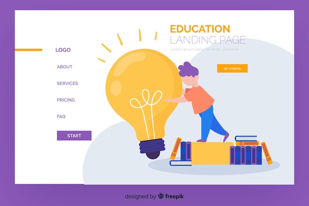 Online education landing page template