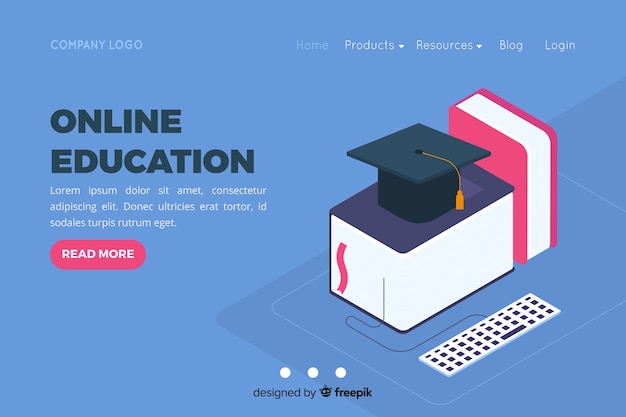 Online education landing page template