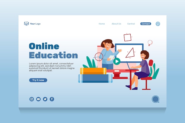 Online education landing page template