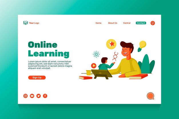 Online education landing page template