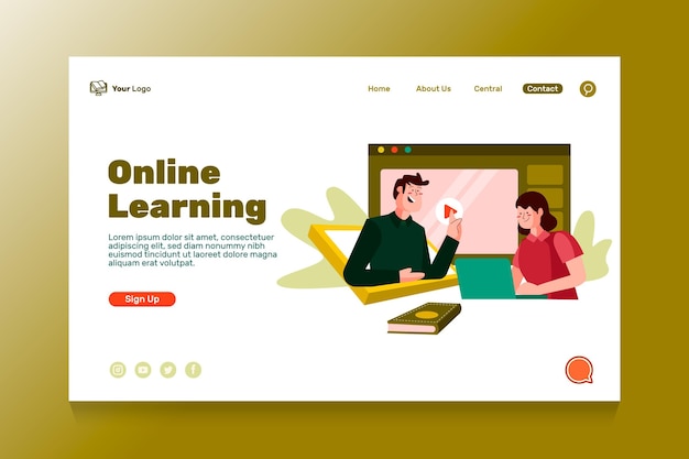 Online education landing page template