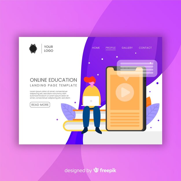 Online education landing page