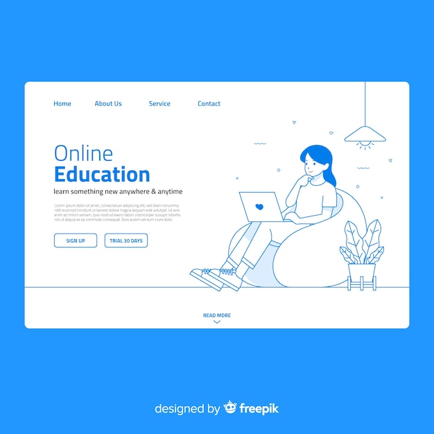 Online education landing page