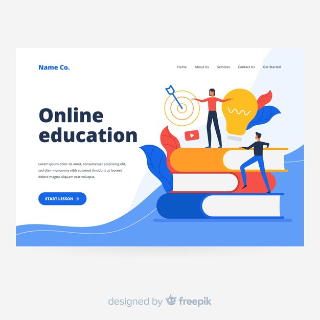 Online education landing page