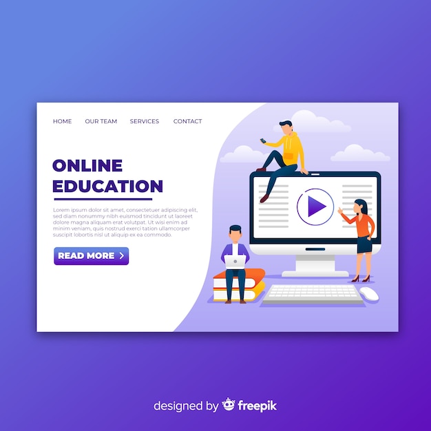 Online education landing page