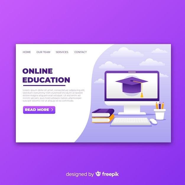 Online education landing page