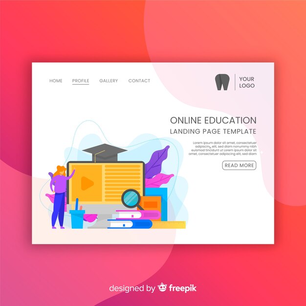 Online education landing page