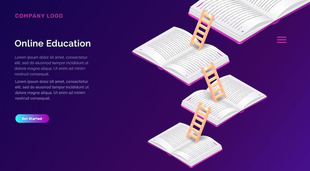 Free Vector online education or training isometric concept