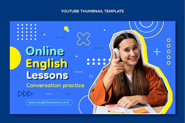 Online english lessons youtube thumbnail