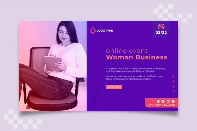 Free Vector online event banner businesswoman template