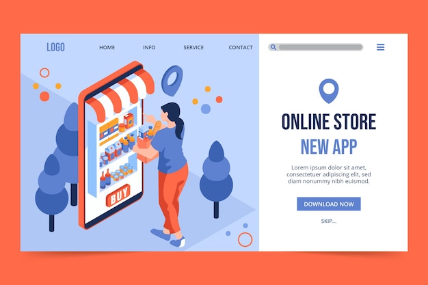 Online grocery store landing page design