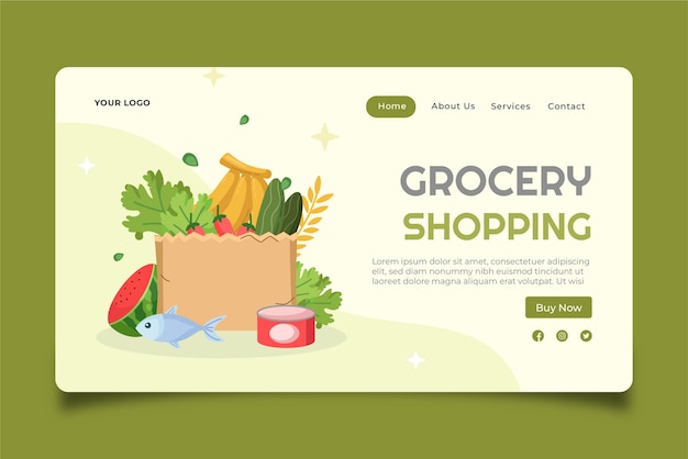 Online grocery store landing page