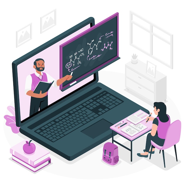 Free Vector online learning concept illustration