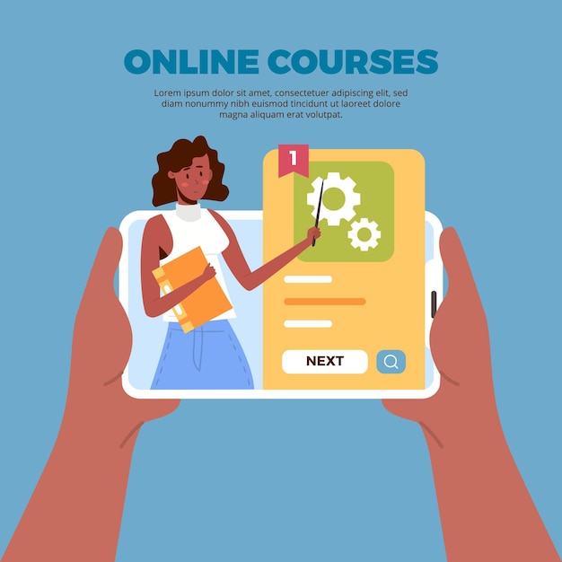 Online learning with courses template