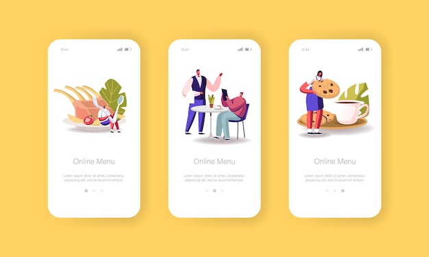 Online Menu Mobile App Page Onboard Screen Template