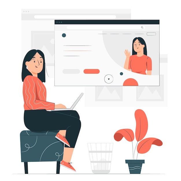 Online page concept illustration