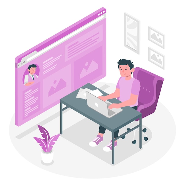 Online page concept illustration