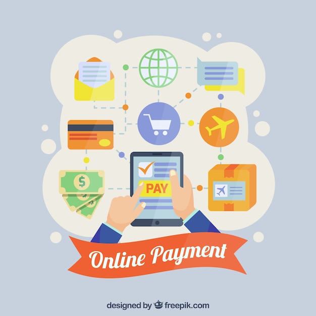 Free vector online payment concept, icons